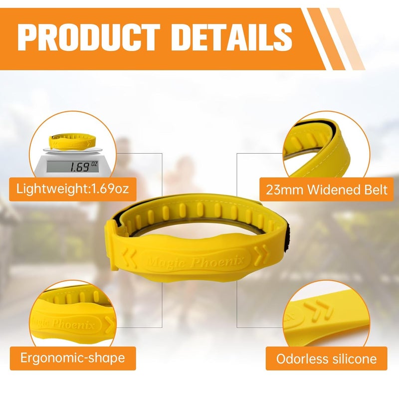 Magic Phoenix Premium Silicone Patella Band – Adjustable Knee Strap for Patellar Tendon Support & Pain Relief, Ideal for Tendonitis, Jumper’s Knee & Sports Recovery – 2 Pack (yellow) - Image 3